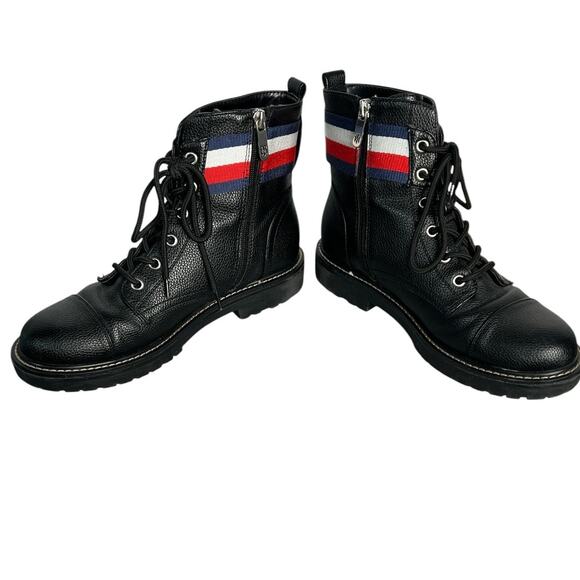 Black Ankle Boots with Striped Detail - Picture 6 of 7